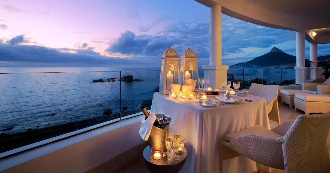 Ocean-view terrace dinner at a luxury resort